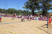 Deutsch: Beachhandball bei den Olympischen Jugendspielen 2018; Tag 4, 10. Oktober 2018; Jungs, Vorrunde, Gruppe B - Mauritius-Kroatien 0:2 English: Beach handball at the 2018 Summer Youth Olympics at 10 October 2018 – Boys Preliminary Round Group B‎ – Mauritius-Croatia 0:2