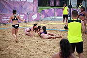 Deutsch: Beachhandball bei den Olympischen Jugendspielen 2018; Tag 6, 11. Oktober 2018; Mädchen, Platzierungsrunde - Amerikanisch Samoa-Hongkong 0:2 English: Beach handball at the 2018 Summer Youth Olympics at 11 October 2018 – Girls Consolation Round – American Samoa-Hong Kong 0:2