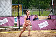 Deutsch: Beachhandball bei den Olympischen Jugendspielen 2018; Tag 6, 11. Oktober 2018; Mädchen, Platzierungssspiel Ränge 11-12 – Amerikanisch Samoa-Mauritius 2:1 English: Beach handball at the 2018 Summer Youth Olympics at 11 October 2018 – Girls Placement Match 11-12 – American Samoa-Mauritius 2:1