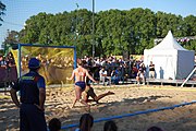 Deutsch: Beachhandball bei den Olympischen Jugendspielen 2018; Tag 3, 9. Oktober 2018; Mädchen, Vorrunde, Gruppe B - Venezuela-Niederlande 1:2 English: Beach handball at the 2018 Summer Youth Olympics at 9 October 2018 – Girls Preliminary Round Group B‎ – Venezuela-Netherlands 1:2