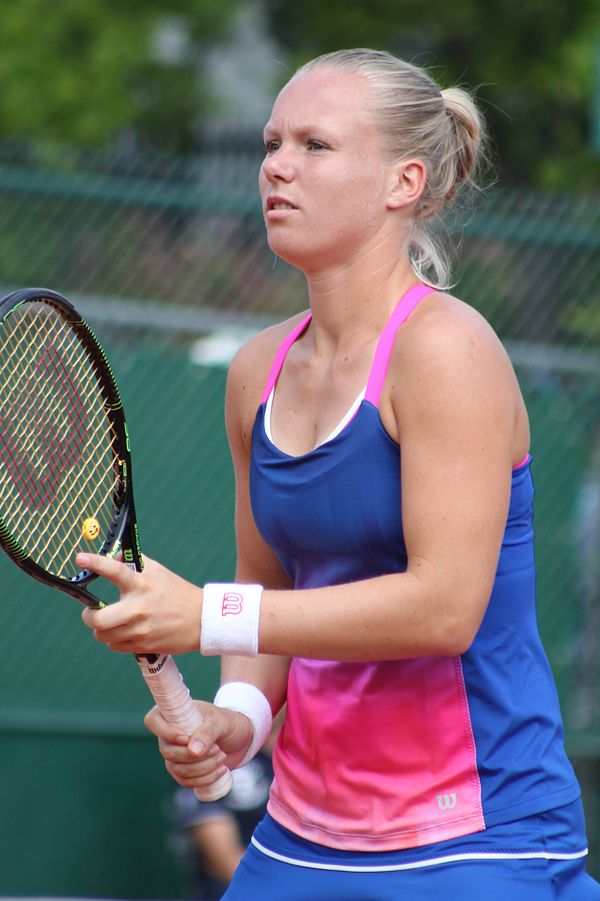 Bertens at the 2016 French Open, where she reached her first Grand Slam semifinal