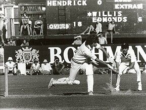 Bob Willis batting in Wellington