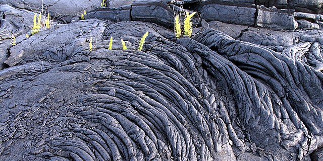 Solidified lava flow in Hawaii