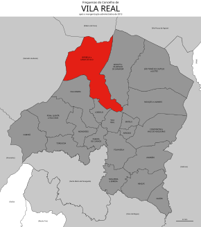 Localização no município de Vila Real