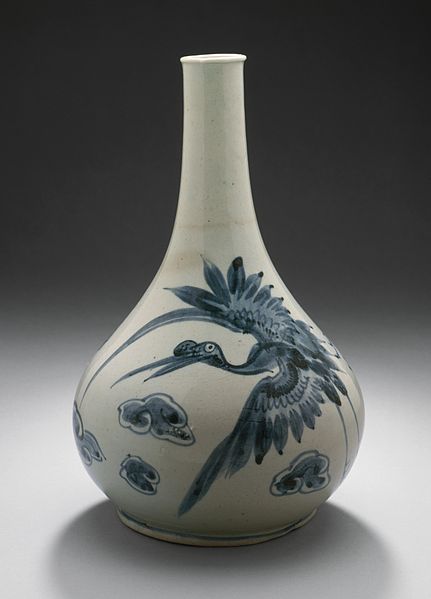 File:Bottle with Cranes and Clouds, Joseon dynasty (1392-1910), 18th century.jpg