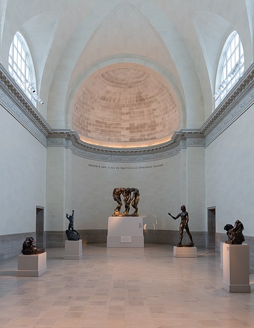 The Adolph B. and Alma de Bretteville Spreckels Gallery at the Legion of Honor showcasing sculptures of Auguste Rodin