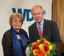 Ruth Hieronymi, congratulates Tom Buhrow after he is elected intendant of the WDR Buhrow hieronymi 2012-05-29.jpg