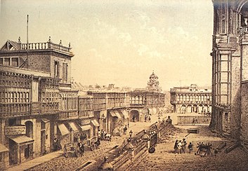 Colonial Calle de los Judíos (Jewish quarter) (Lima) in 1866 by Manuel A. Fuentes and Firmin Didot, Brothers, Sons & Co. University of Chicago Library.[29]
