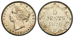 Kanada Newfoundland Victoria 5 centů 1870 (líc 1) .jpg