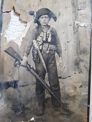 Cemal Kazanci, a 13 years-old Turkish resistance fighter from Orta Mahalle of Akcaabat during the defence of Trabzon. Cemal Kazanci, a 13 years-old fighter from Ortamahalle of Akcaabat during the Russian Occupation..jpg