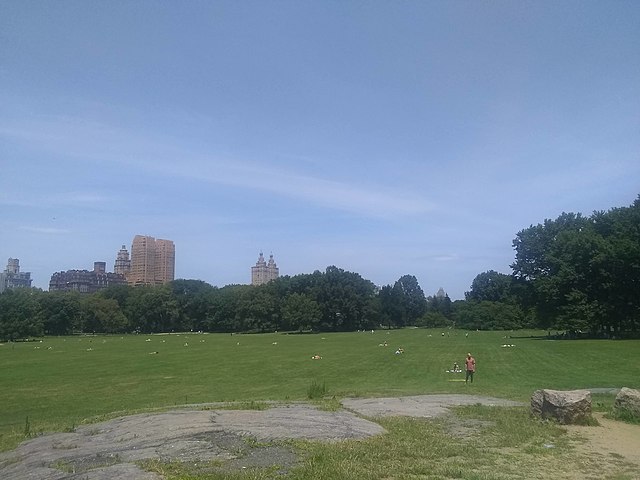The southern portion of Sheep Meadow with rock outcrops