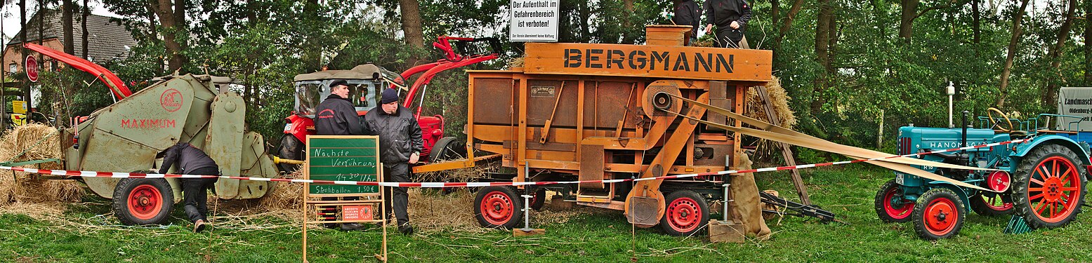 Claas Maximum straw baler in Benthullen, Germany.