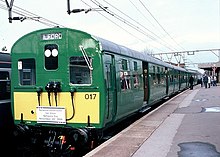 Class 306 at Shenfield in November 1986 Class 306 Green.jpg