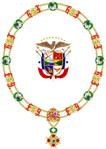 File:Coat of Arms of Ernesto Pérez Balladares (Order of Isabella the Catholic).svg