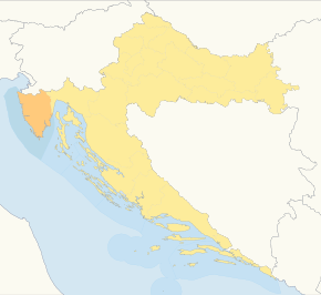 Harta cantonului Istria în cadrul Croației