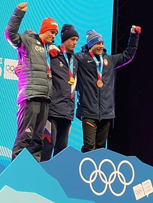Cross-country skiing at the 2020 Winter Youth Olympics – Boys' 10 kilometre classical podium.jpg