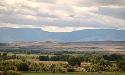 Landformen in der Nähe von Lodge Grass, Montana