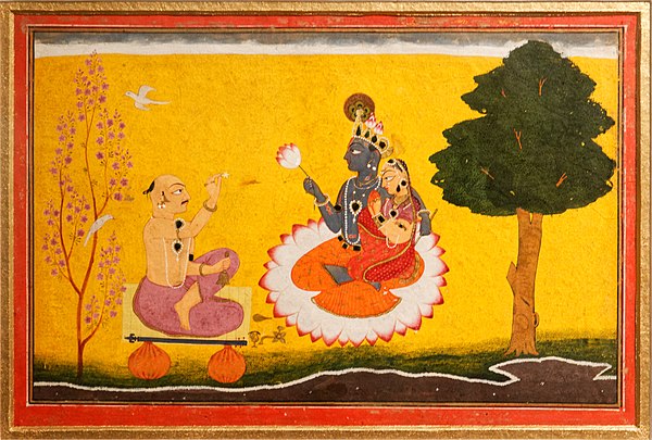 Jayadeva worshipping Krishna and Radha