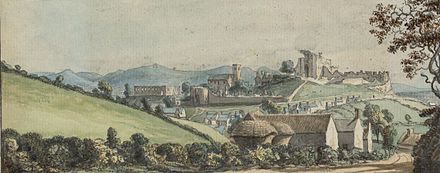 Denbigh in about 1775, from A tour in Wales by Thomas Pennant
