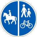 D26.3: Getrennter Reit-, Geh- und Radweg (Reitweg links, Rad- und Gehweg rechts)