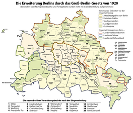 181: Erweiterung Berlins durch das Groß-Berlin-Gesetz von 1920