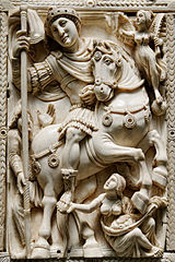 A relief of the Byzantine Emperor Justinian I. Diptych Barberini Louvre OA3850.JPG