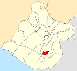 Location of the district in the Tacna region