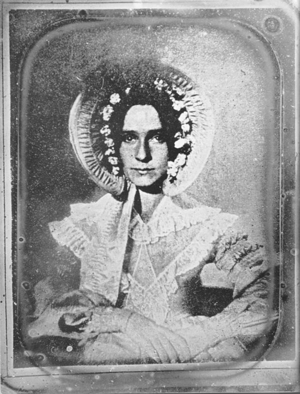 Copy of a photograph of Dorothy Catherine Draper (1807-1901) taken by John Draper c. 1840. Plate size: 8.3×10.2 cm (3 1/4×4 in). See also another copy