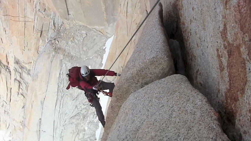 Big wall climbing on Fitz Roy, Patagonia.
