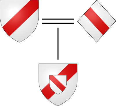 Simple example of incorporating an heiress's arms as an escutcheon of pretense