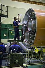 Thumbnail for File:Expedition 49 Soyuz Assembly (30210369462).jpg