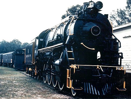 Lima 2-8-0 No. 607 at the Transportation Museum. FEMRR Lima 2-8-0 No. 607.jpg