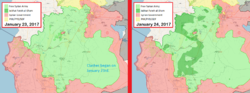 A(z) Idlib kormányzóságbeli összecsapások (2017. január–március) lap bélyegképe