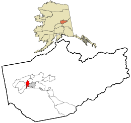 Locatie in Fairbanks North Star Borough en de staat Alaska