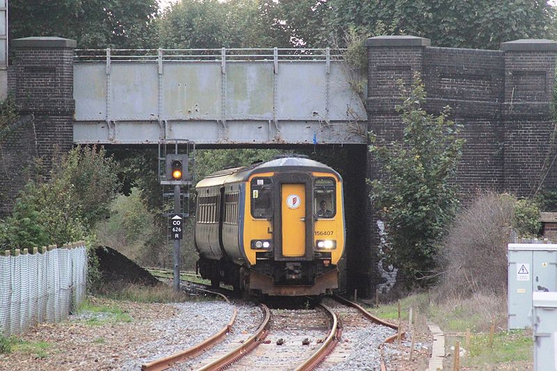 File:Felixstowe - Greater Anglia 156407 under Garrison Lane Bridge.jpg