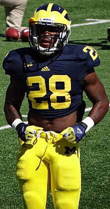 Toussaint at Michigan Stadium in September 2012 Fitzgerald Toussaint (2012-09-15) b.jpg