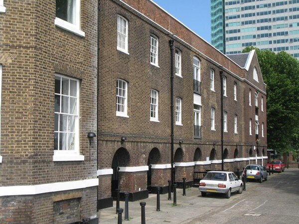 Surviving riverside building of the former Royal Victoria Victualling Yard