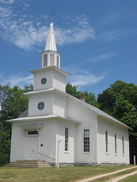 Powers Church, built in 1876 and still containing original wood-burning stoves
