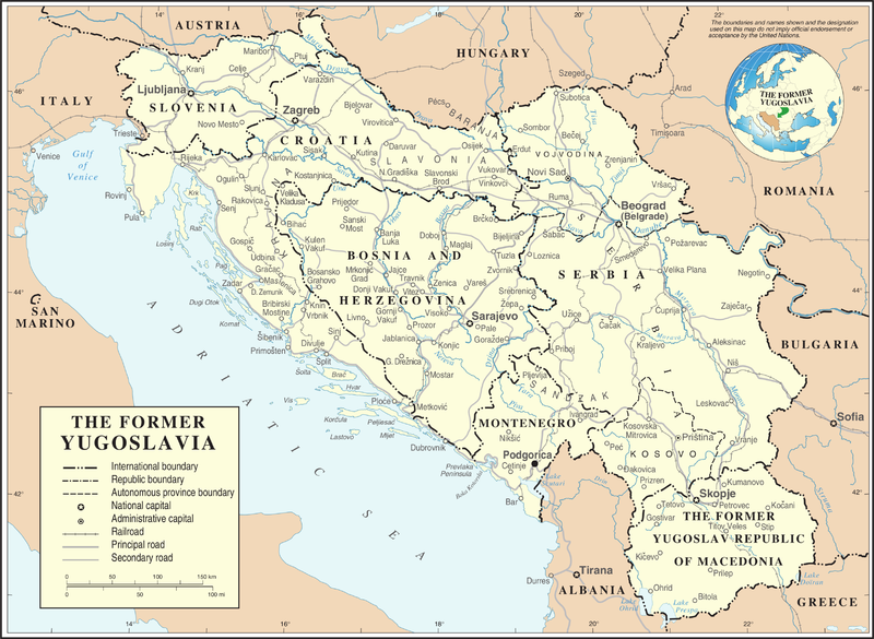 Map of the states comprising the former Socialist Federal Republic of Yugoslavia Yugoslavia