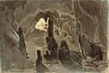 Obraz Fritza Bambergera przedstawiający wnętrze jaskini (1850)