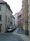 Streets of the historic old town with sidewalks and granite paving