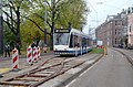 Tijdelijke GVB-tramlijn 29 met oplegwissel op het Alexanderplein.