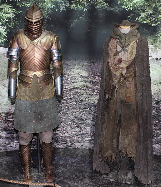 Functional weapons and armor, like Brienne of Tarth's (left), were manufactured for the series.