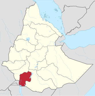 Location of Gamu Gofa within the Ethiopian Empire Gamu Gofa in Ethiopia (1943-1987).svg