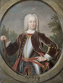 Portrait of Gustaaf Willem Baron van Imhoff (1705-1750), Governor-General of the Dutch East Indies (1743-1750) label QS:Len,"Portrait of Gustaaf Willem Baron van Imhoff (1705-1750), Governor-General of the Dutch East Indies (1743-1750)" label QS:Lnl,"Portret van Gustaaf Willem Baron van Imhoff (1705-1750), gouverneur-generaal van Nederlands Indië (1743-1750)" . 1742. oil on copper medium QS:P186,Q296955;P186,Q753,P518,Q861259 . 34 × 27 cm (13.3 × 10.6 in). Amsterdam, Rijksmuseum Amsterdam.