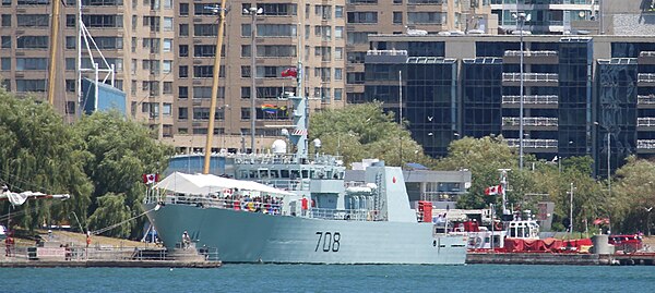 HMCS Moncton docked in Toronto as part of the Great Lakes Tour of 2018