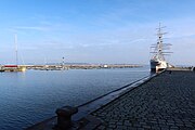 Hafen Stralsund nördlich der Hafeninsel mit Gorch Fock