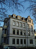 Double tenement house (Kleiststrasse 16 and Hans-Sachs-Strasse 14) in a corner and open development