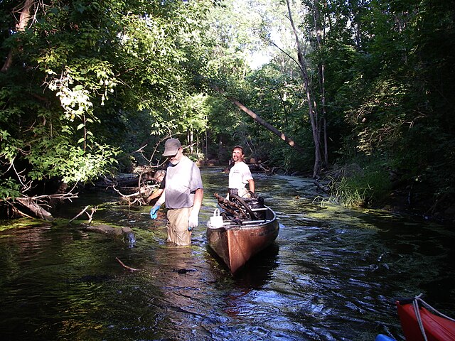Shiawassee River clean-up near Bush Park in Fenton, Michigan.