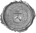 Henry's finger depicted in the seal of Bishopric of Turku from 1618. Henrik sormi.JPG